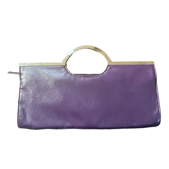 Vintage Candies Purple Faux Leather Oblong Clutch Pink Lined 2000s Bratz Barbie - Picture 2 of 10